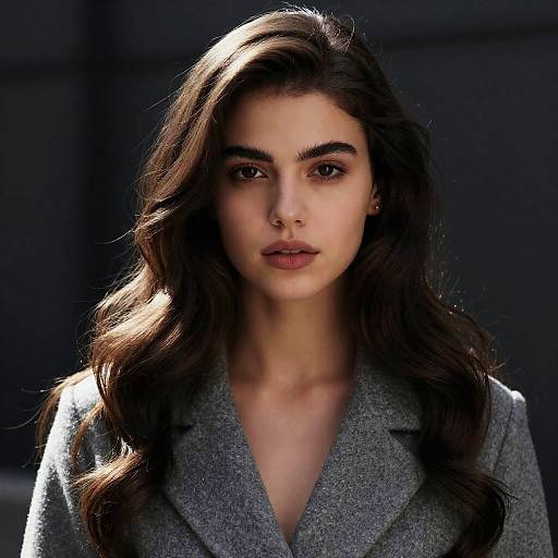 Portrait of Elegant Woman with Wavy Hair