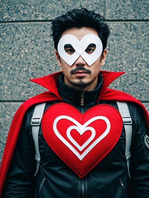 Man in Heart-Shaped Love Symbol Costume