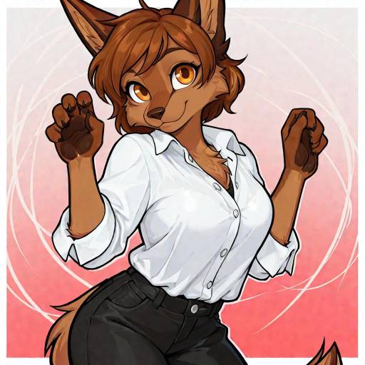 Playful Anthropomorphic Jackal Character Art