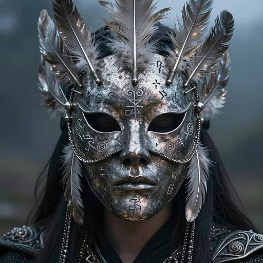 Ethereal Silver Mask in Twilight