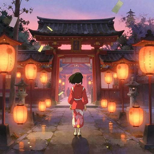 Spirited Away Shrine at Dusk