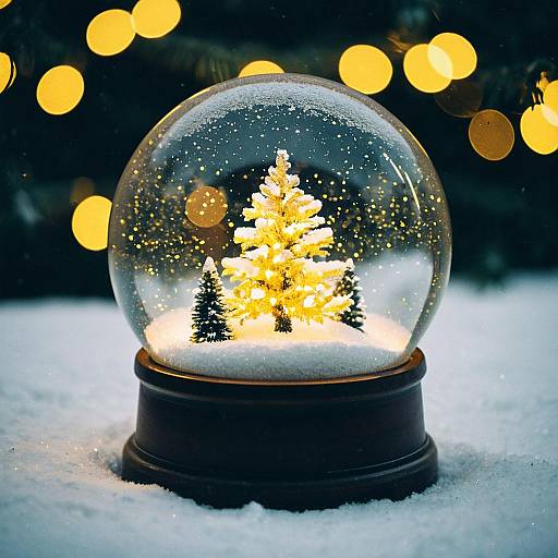 Illuminated Christmas Snow Globe