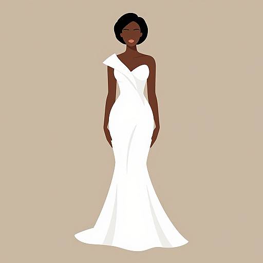 Elegant African Woman in White Gown