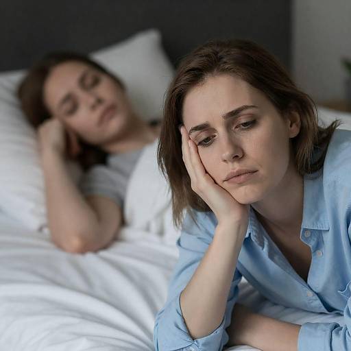 Tired Woman Resting in Dim Room