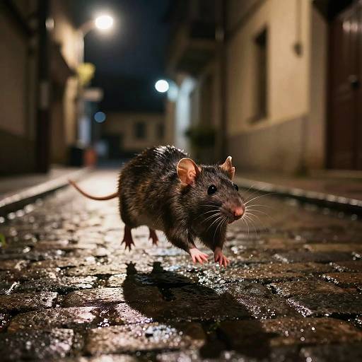 Swift Rat Escape in Urban Night