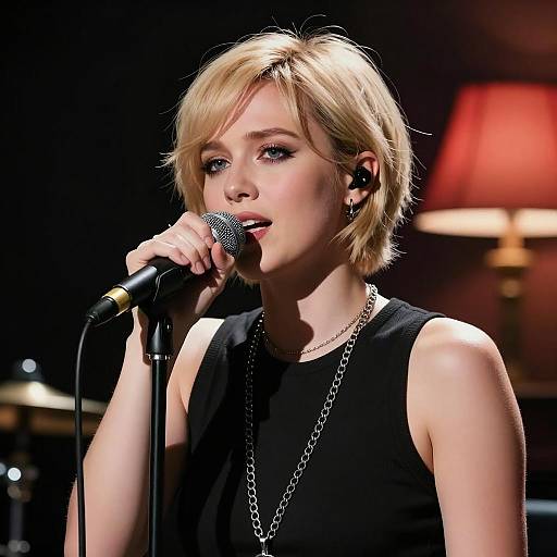 Blonde Singer in Dramatic Night Scene