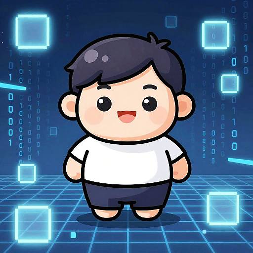 Cute Chubby Boy Pixel Art Avatar