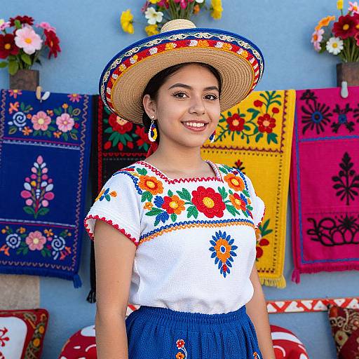 Vibrant Traditional Mexican Woman Portrait