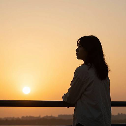 Solitary Figure in Golden Twilight