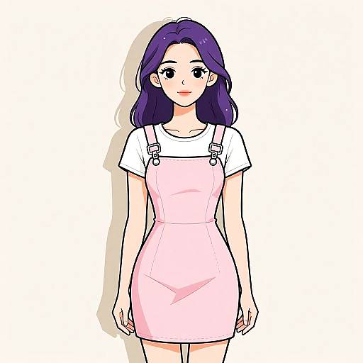 Contemporary Woman in Pastel Pink Dress