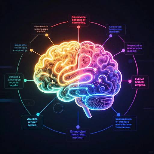Futuristic Mind Map with Glowing Connections