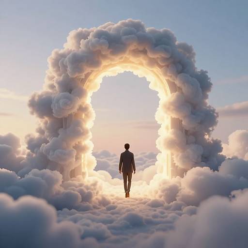 Surreal Journey Through Luminous Archway