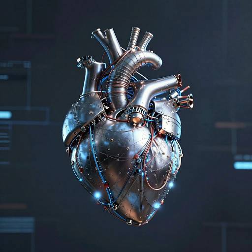 Abstract Robotic Heart Wallpaper