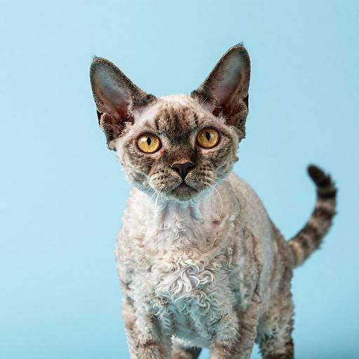 Photorealistic Devon Rex Cat Portrait