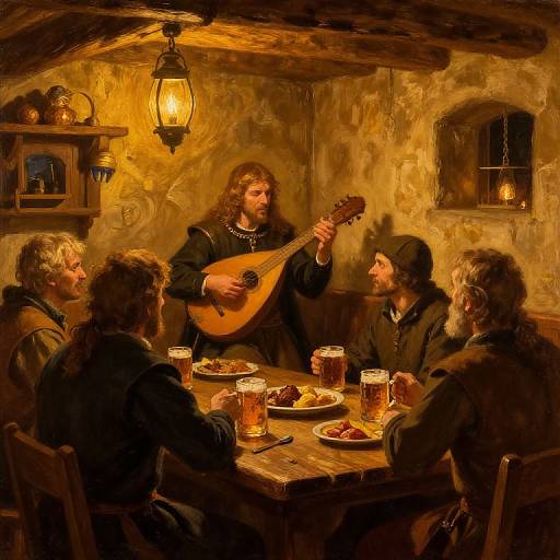 Lively Medieval Tavern Scene