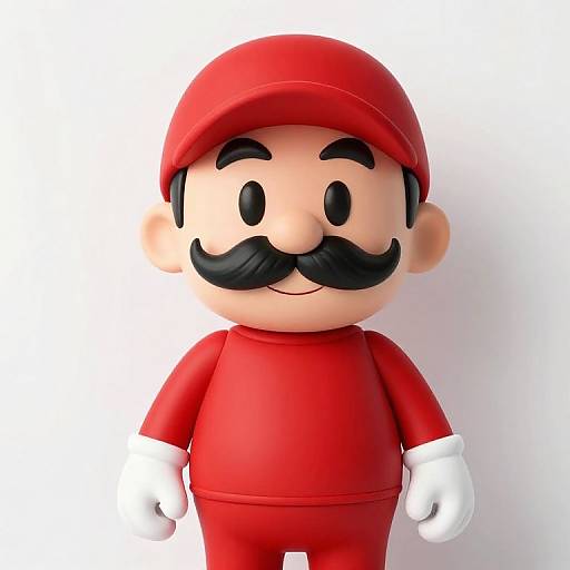 Cheerful Cartoon Character in Red Outfit