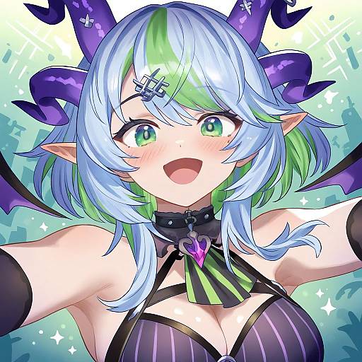 Illustration of Apricot the lich, vshojo in the style of Mimonel