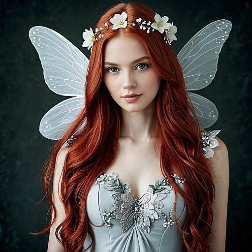 Enchanting Fairy with Floral Adornments