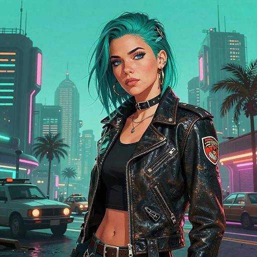 Retro-Futuristic Cyberpunk Female Portrait