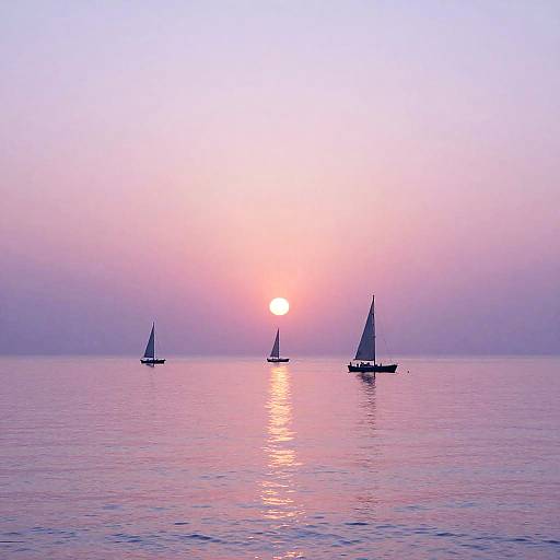 Serene Pastel Seaside Sunset