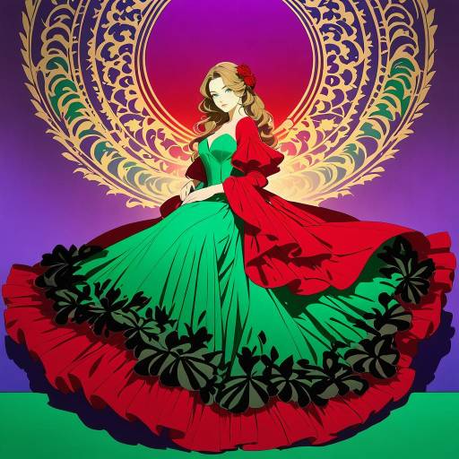 Enchanting Woman in Elegant Red Dress Enchanting Woman in Elegant Red Dress
