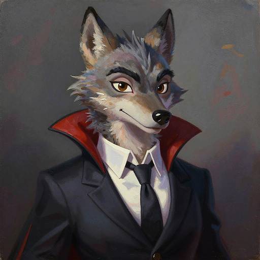 Realistic Female Wolf Fursona Portrait