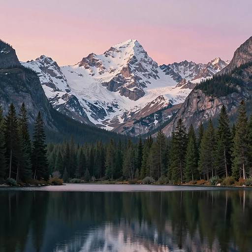 Snow-Capped Mountain Range at Sunrise