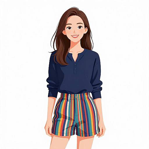 Smiling Woman in Casual Contemporary Wear