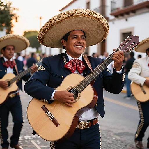 Smiling Mariachi Musician at Sunset