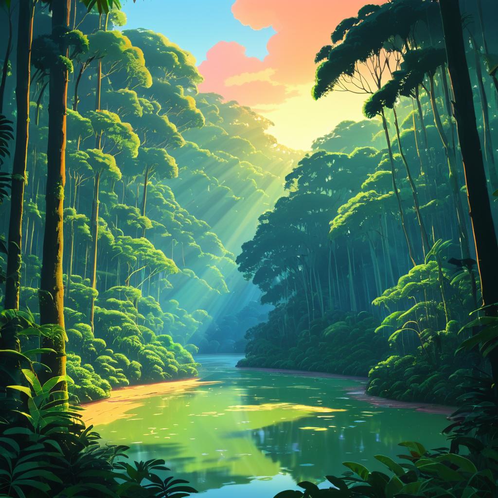 Whimsical Sunset in Brazilian Rainforest