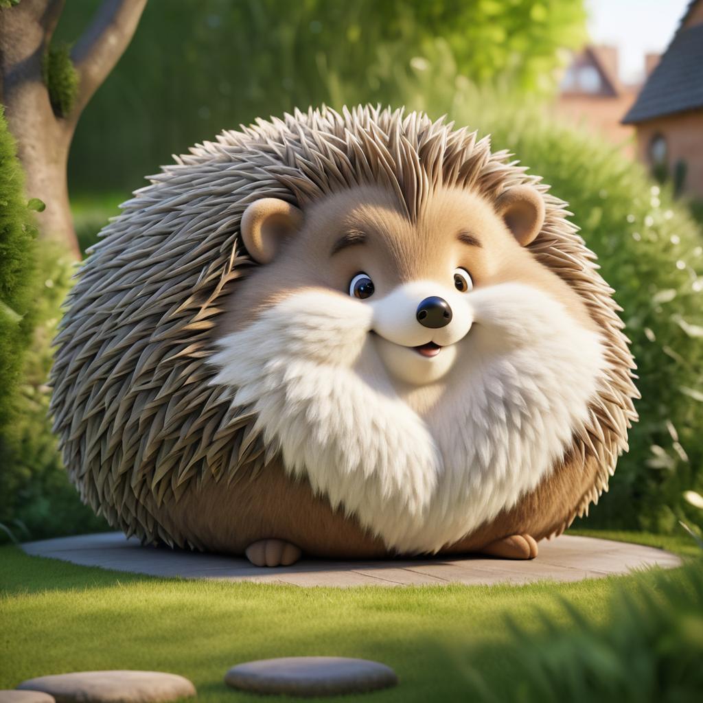 Charming Oversized Hedgehog Cartoon