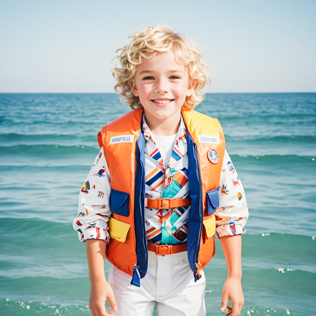 Excitable Boy in Sailor Outfit Portrait