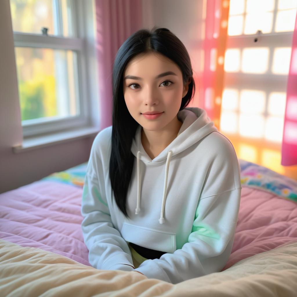 Bright Bedroom Portrait of a Teen Girl