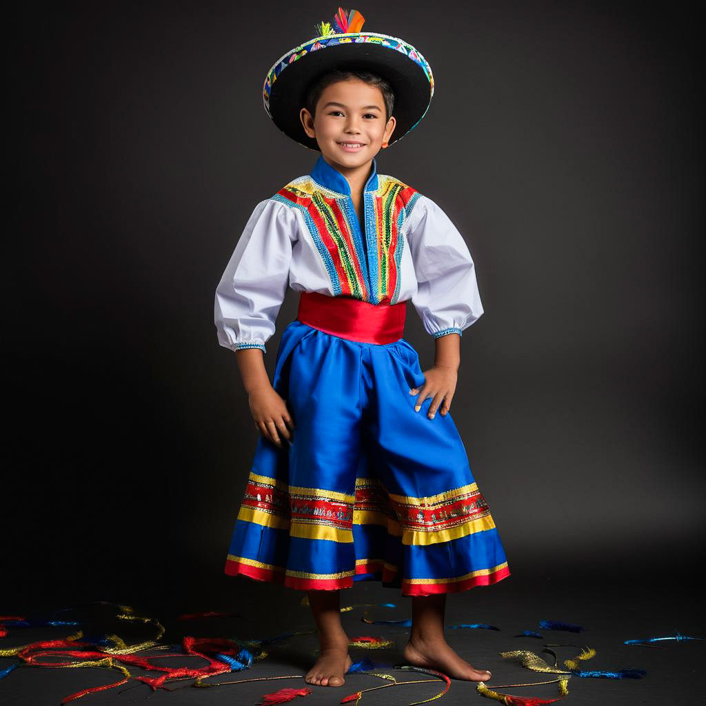 Vibrant Carnaval Boy in Traditional Attire