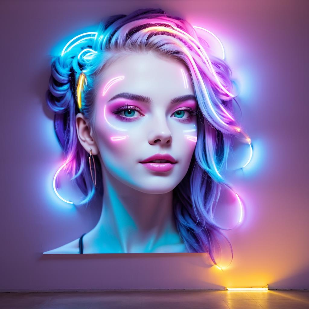 Stunning Projection Art Portrait of Model