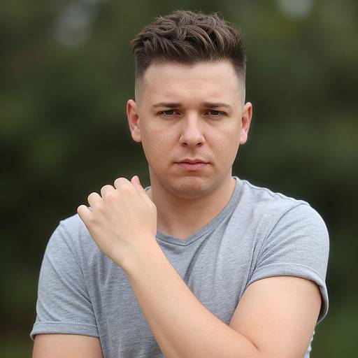 Confident European Man with Natural Hair Fade