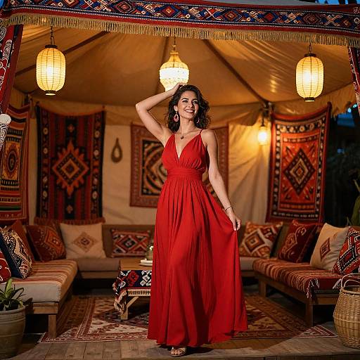 Bohemian Outdoor Celebration with Warm Lighting