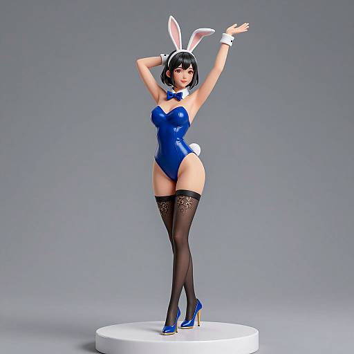 Realistic 3D Figurine of a Bunny Woman