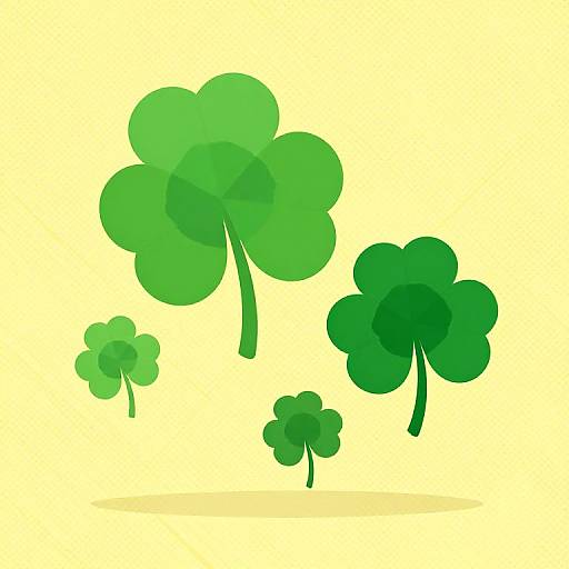 Dynamic Four-Leaf Clovers Pop Art