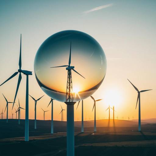 Wind Farm Sunrise with Crystal Orb Reflection
