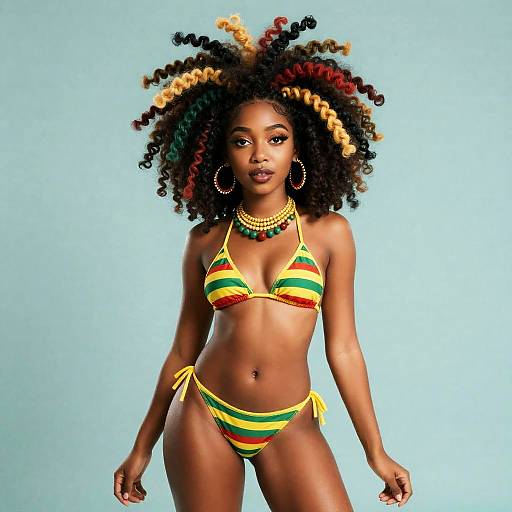 Rastafarian Pin-Up Vibrant Girl