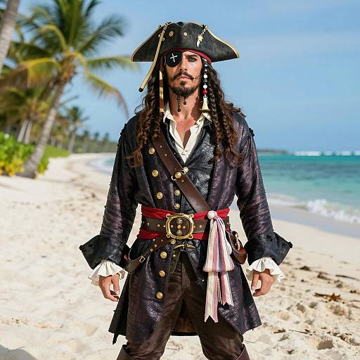 Pirate Man on Tropical Beach