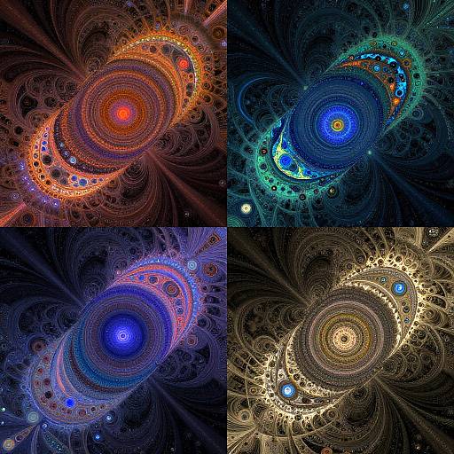 Futuristic Fractal Digital Collage