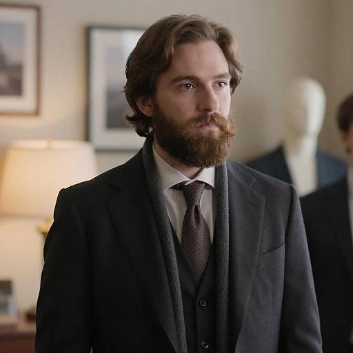 Chic Indoor Portrait of a Bearded Man