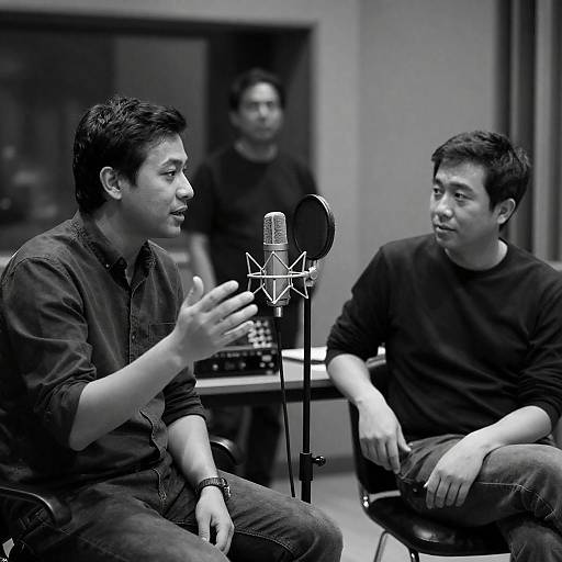 Two Men Recording in Studio