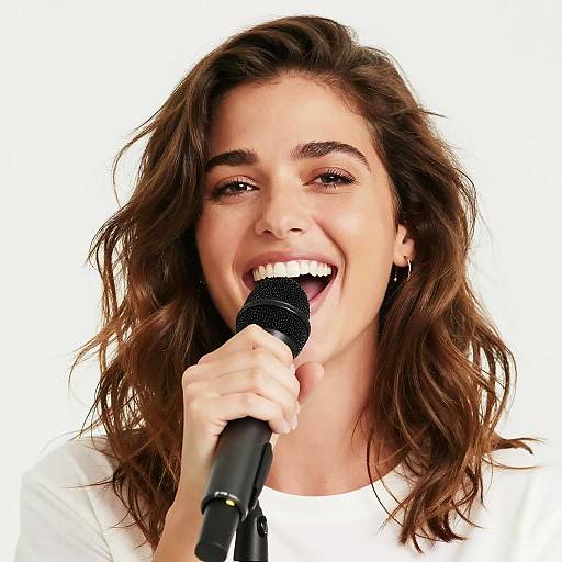 Joyful Woman Singing Close-Up