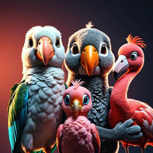 3D Cartoon Bird and Koala Characters Portrait
