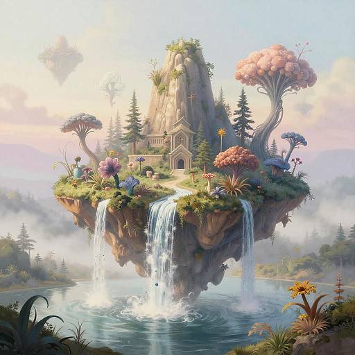 Surreal Floating Islands Dreamscape