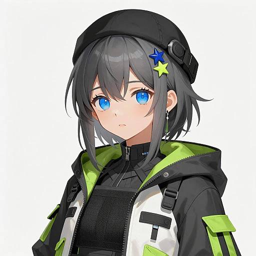 Futuristic Anime Girl with Tactical Style