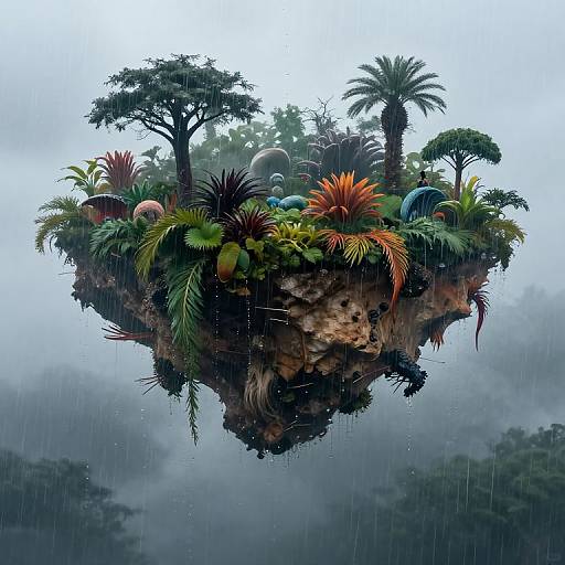 Inverted Raindrops and Gravity-Defying Island